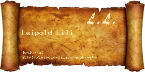 Leipold Lili névjegykártya
